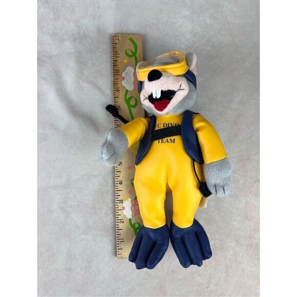 Chuck E Cheese DIVE Diver Scuba Diving Team Plush Stuffed Mouse-Beanie-2007 - Picture 5 of 5